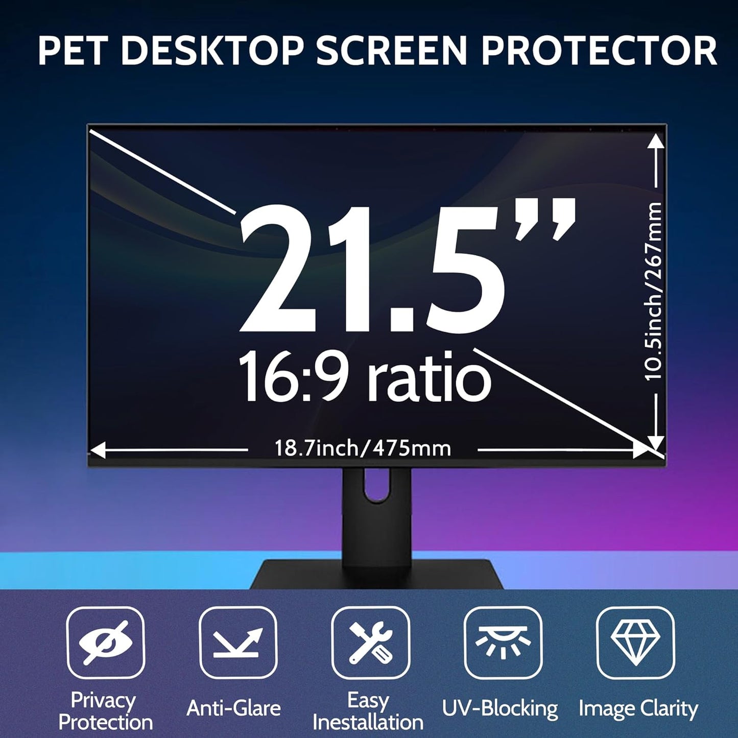 Twugs 21.5-Inch 16:9 Laptop Privacy Screen