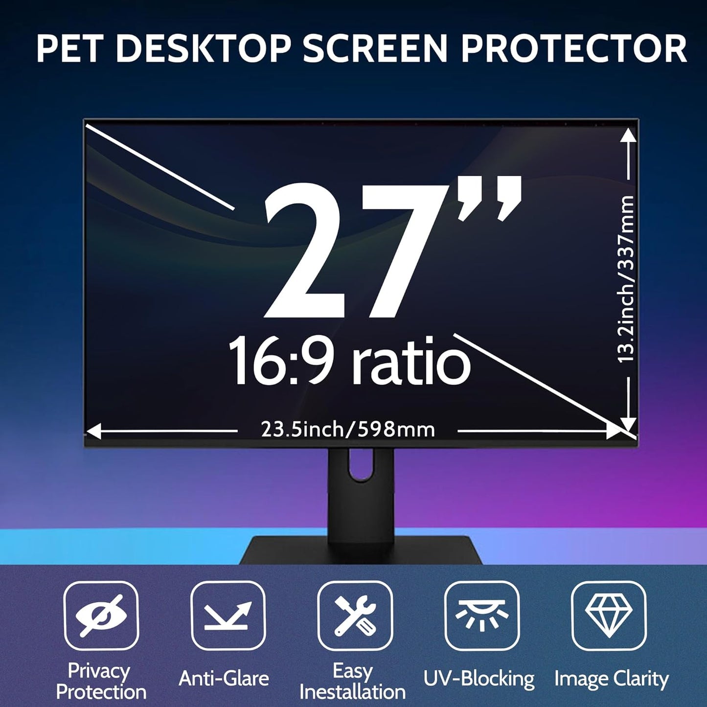 Twugs 27-Inch 16:9 Laptop Privacy Screen